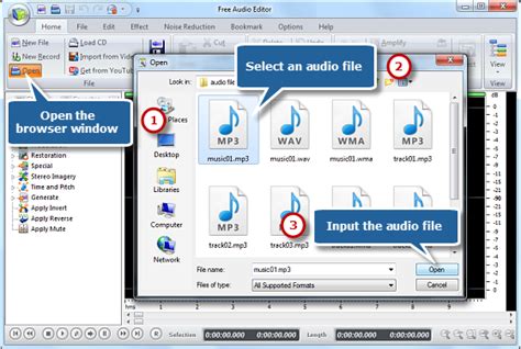 Edit an audio file .